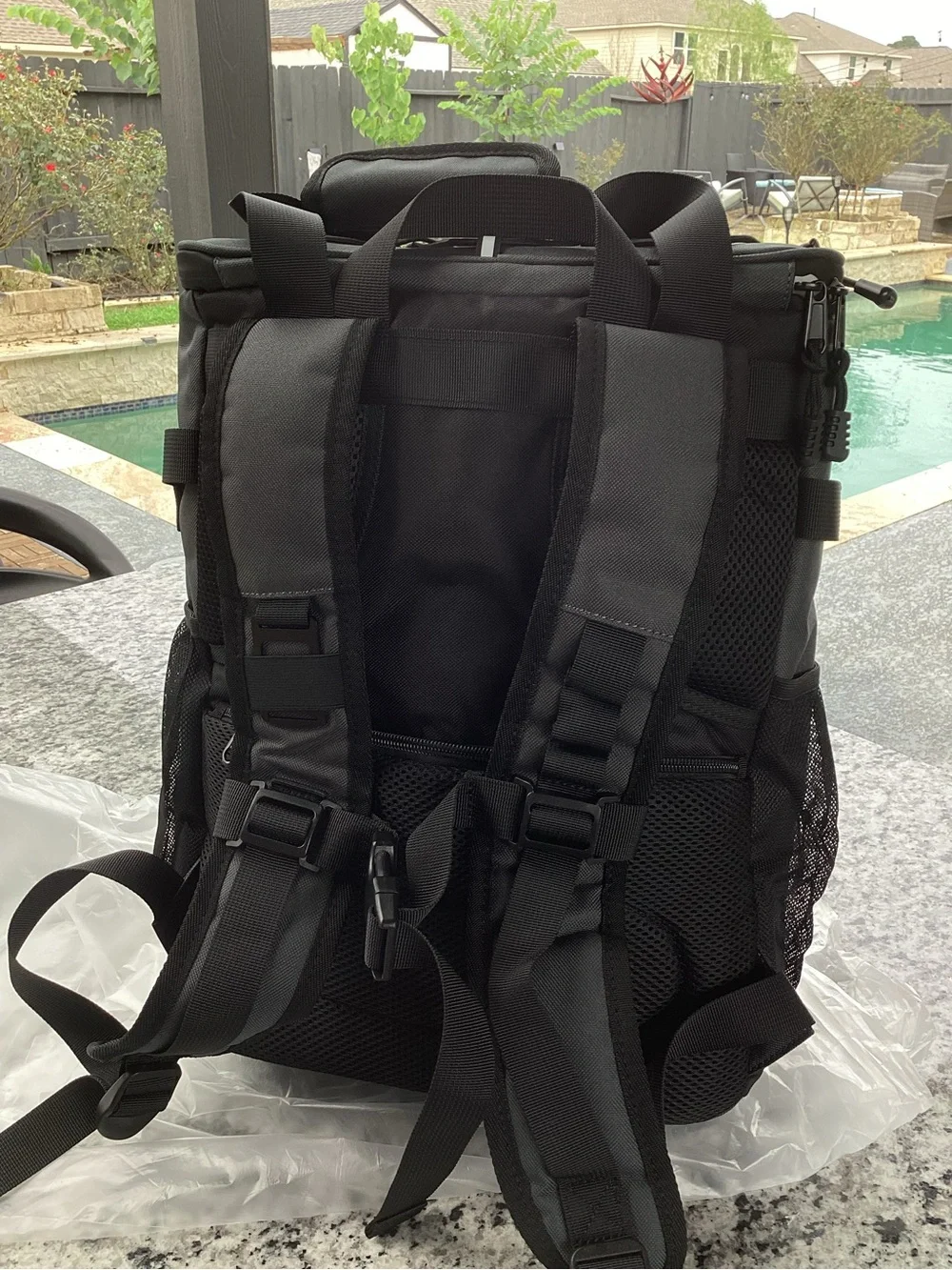 Ayamaya Black and Gray Men’s Tactical Backpack 24 can mule cooler
